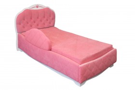 Кровать 190 Гармония Lux 36 Розовый (мягкий бортик) в Таврическом - tavricheskoe.katalogmebeli.com | фото 1