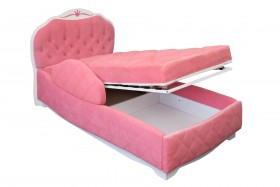 Кровать 190 Гармония Lux 36 Розовый (мягкий бортик) в Таврическом - tavricheskoe.katalogmebeli.com | фото 2