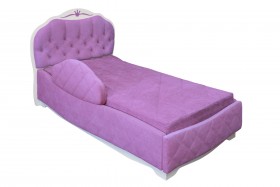 Кровать 190 Гармония Lux 67 Светло-фиолетовый (мягкий бортик) в Таврическом - tavricheskoe.katalogmebeli.com | фото