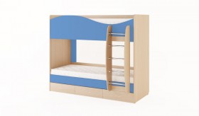 Кровать 2-х ярусная с ящиками (Беленый дуб/Синий) в Таврическом - tavricheskoe.katalogmebeli.com | фото 4