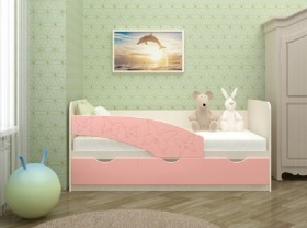 Кровать Бабочки 1,6м (Розовый металлик) в Таврическом - tavricheskoe.katalogmebeli.com | фото 1