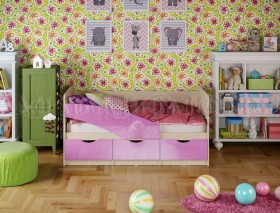 Кровать Бабочки 1,6м (Сиреневый металлик) в Таврическом - tavricheskoe.katalogmebeli.com | фото