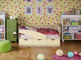 Кровать Бабочки 1,6м (Ваниль матовый) в Таврическом - tavricheskoe.katalogmebeli.com | фото