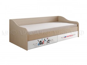 Кровать Boy Вега 0,9 м (Дуб беленый/Белый глянец/фотопечать) в Таврическом - tavricheskoe.katalogmebeli.com | фото