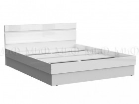 Кровать Челси 1400 (Белый/Белый глянец) в Таврическом - tavricheskoe.katalogmebeli.com | фото