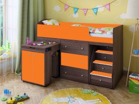Кровать-чердак Малыш 1600 Бодего/Оранжевый в Таврическом - tavricheskoe.katalogmebeli.com | фото