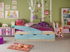 Кровать детская 1,6м Дельфин (Голубой матовый) в Таврическом - tavricheskoe.katalogmebeli.com | фото