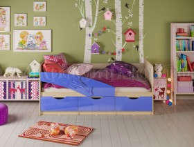 Кровать детская 1,6м Дельфин (Синий металлик) в Таврическом - tavricheskoe.katalogmebeli.com | фото