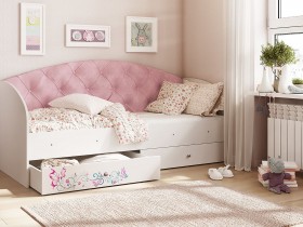 Кровать детская Эльза Белый/Розовый в Таврическом - tavricheskoe.katalogmebeli.com | фото