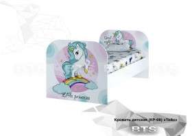 Кровать детская КР-08 Тойс (белый/белый,фотопечать Little Pony) в Таврическом - tavricheskoe.katalogmebeli.com | фото
