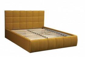 Кровать "Диана" ш. 1400 (Н=1010мм) (жаккард горчица) в Таврическом - tavricheskoe.katalogmebeli.com | фото 1