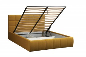 Кровать "Диана" ш. 1400 (Н=1010мм) (жаккард горчица) в Таврическом - tavricheskoe.katalogmebeli.com | фото 3