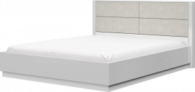 Кровать двойная 1400х2000 Вива (Белый/Белый глянец/Платина) в Таврическом - tavricheskoe.katalogmebeli.com | фото