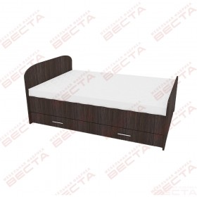 Кровать двухспальная ЛДСП 1400 с ящиками Венге в Таврическом - tavricheskoe.katalogmebeli.com | фото