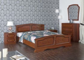 Кровать Елена из массива сосны 1200*2000 Орех в Таврическом - tavricheskoe.katalogmebeli.com | фото