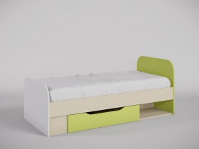 Кровать Эппл 1650х750 (Зеленый/Белый/корпус Клен) в Таврическом - tavricheskoe.katalogmebeli.com | фото