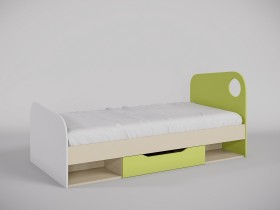 Кровать Эппл 1950х950 (Зеленый/Белый/Клен) в Таврическом - tavricheskoe.katalogmebeli.com | фото