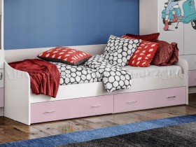 Кровать Fashion-1 Вега 0,9 м (Белый/Розовый) в Таврическом - tavricheskoe.katalogmebeli.com | фото