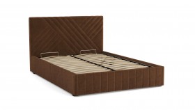 Кровать Гамма ш. 1400 (без основания для хранения) (велюр тенерифе шоколад) в Таврическом - tavricheskoe.katalogmebeli.com | фото 2