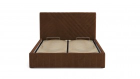Кровать Гамма ш. 1400 (без основания для хранения) (велюр тенерифе шоколад) в Таврическом - tavricheskoe.katalogmebeli.com | фото 3