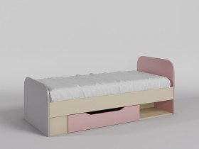 Кровать Грэйси 1650х750 (Розовый/Серый/корпус Клен) в Таврическом - tavricheskoe.katalogmebeli.com | фото