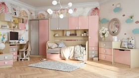 Кровать Грэйси 1650х750 (Розовый/Серый/корпус Клен) в Таврическом - tavricheskoe.katalogmebeli.com | фото 9