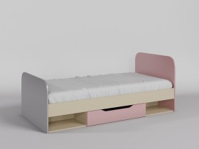 Кровать Грэйси 1950х950 (Розовый/Серый/корпус Клен) в Таврическом - tavricheskoe.katalogmebeli.com | фото