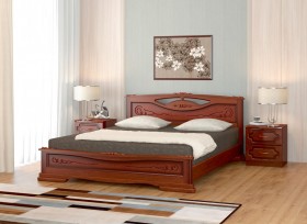 Кровать Карина-7 из массива сосны 1400*2000 Орех в Таврическом - tavricheskoe.katalogmebeli.com | фото