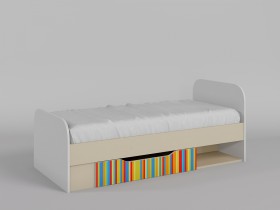 Кровать Клаксон без машинок 1650х750 (Белый/корпус Клен) в Таврическом - tavricheskoe.katalogmebeli.com | фото