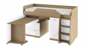 Кровать комбинированная «Оксфорд» (Ривьера/Белый с рисунком) в Таврическом - tavricheskoe.katalogmebeli.com | фото 3