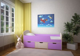 Кровать Малыш-мини Дуб молочный/Ирис в Таврическом - tavricheskoe.katalogmebeli.com | фото