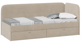 Кровать «Молли» с мягкой обивкой (900) тип 1 (Микровелюр Scandi Cream 03) в Таврическом - tavricheskoe.katalogmebeli.com | фото