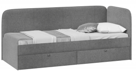 Кровать «Молли» с мягкой обивкой (900) тип 1 (Микровелюр Scandi Graphite 22) в Таврическом - tavricheskoe.katalogmebeli.com | фото