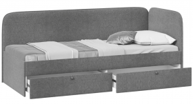 Кровать «Молли» с мягкой обивкой (900) тип 1 (Микровелюр Scandi Graphite 22) в Таврическом - tavricheskoe.katalogmebeli.com | фото 2