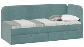 Кровать «Молли» с мягкой обивкой (900) тип 1 (Микровелюр Scandi Indigo 11) в Таврическом - tavricheskoe.katalogmebeli.com | фото 1