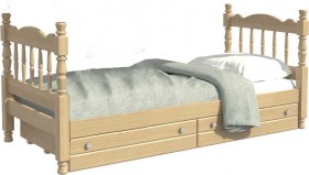 Кровать одинарная Аленка из массива сосны 800*1890 Сосна в Таврическом - tavricheskoe.katalogmebeli.com | фото 1