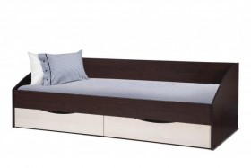 Кровать одинарная "Фея - 3" (симметричная) New (венге / вудлайн кремовый / ДВПО: белый) в Таврическом - tavricheskoe.katalogmebeli.com | фото