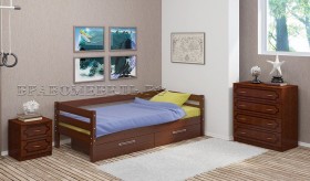 Кровать одинарная ГЛОРИЯ из массива сосны  900*2000 (Орех) в Таврическом - tavricheskoe.katalogmebeli.com | фото