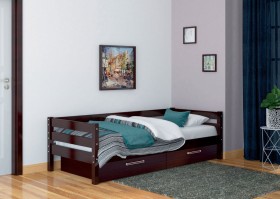 Кровать одинарная ГЛОРИЯ из массива сосны  900*2000 (Орех Тёмный) в Таврическом - tavricheskoe.katalogmebeli.com | фото