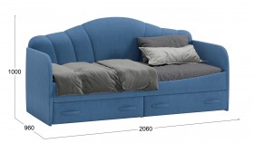 Кровать «Молли» с мягкой обивкой (900) тип 1 (Микровелюр Scandi Indigo 11) в Таврическом - tavricheskoe.katalogmebeli.com | фото 6