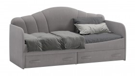 Кровать с мягкой спинкой и ящиками «Сабрина» 900 Светло-серый в Таврическом - tavricheskoe.katalogmebeli.com | фото
