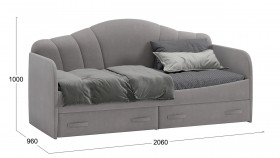 Кровать с мягкой спинкой и ящиками «Сабрина» 900 Светло-серый в Таврическом - tavricheskoe.katalogmebeli.com | фото 3