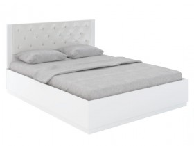 Кровать с ПМ М25 Спальня Тиффани (белый текстурный) в Таврическом - tavricheskoe.katalogmebeli.com | фото