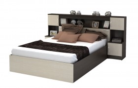 Кровать с прикроватным блоком КР 552 Спальня Basya (венге/белфорт) в Таврическом - tavricheskoe.katalogmebeli.com | фото 1