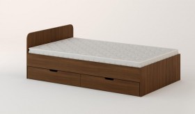 Кровать с ящиками 1200 (Орех темный) в Таврическом - tavricheskoe.katalogmebeli.com | фото