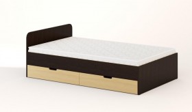 Кровать с ящиками 1200 (Венге/Беленый дуб) в Таврическом - tavricheskoe.katalogmebeli.com | фото
