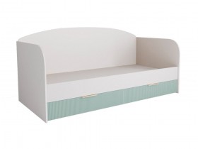 Кровать с ящиками ДКД 2000.1 Лавис (Белый софт/Зеленый софт/корпус Белый) в Таврическом - tavricheskoe.katalogmebeli.com | фото