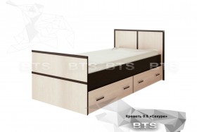 Кровать Сакура с настилом и ящиками 0,9 (Венге/Лоредо) в Таврическом - tavricheskoe.katalogmebeli.com | фото