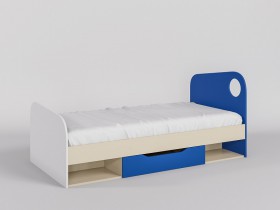 Кровать Скай Люкс 1950х950 (Синий/Белый/корпус Клен) в Таврическом - tavricheskoe.katalogmebeli.com | фото