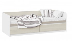 Кровать «Сканди» с 2 ящиками Дуб Гарден/Белый/Глиняный серый в Таврическом - tavricheskoe.katalogmebeli.com | фото